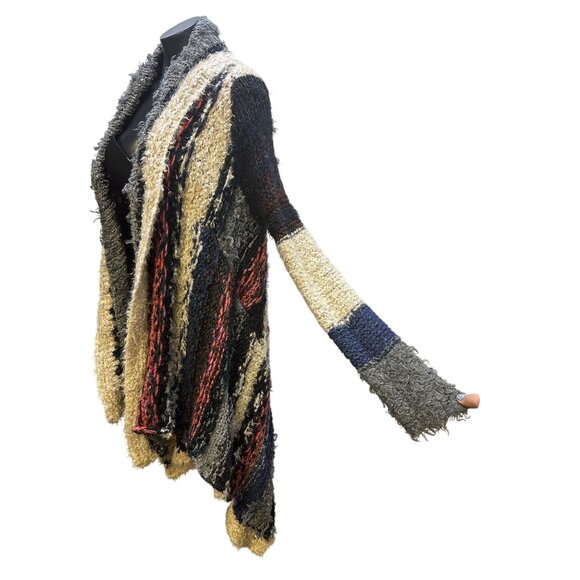 Free People Bohemian Open Front Knit Cardigan w/Patchwork Design Size S - Picture 5 of 11